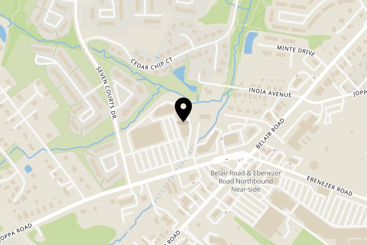 Map showing the location of Royal Palace Restaurant & Bar on 4132 East Joppa Road in Baltimore