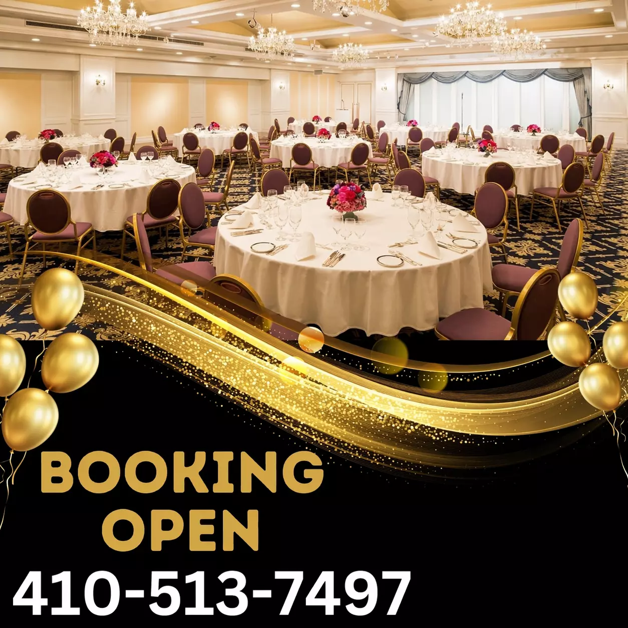 Banquet hall for 100+ guests